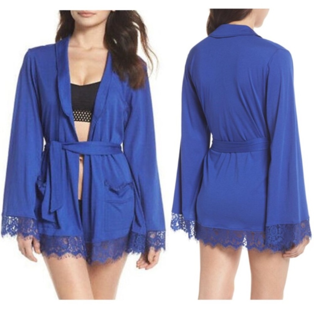 Free People Sweetest Thing Robe in Bright Indigo
